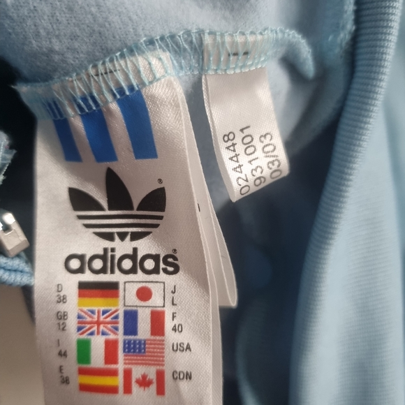 Vtg adidas Originals navy/blue track jacket size uk 12 - Picture 3 of 6